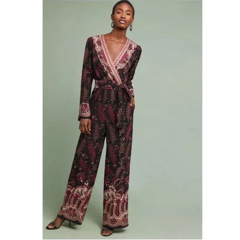 Anthropologie patterned jumpsuit